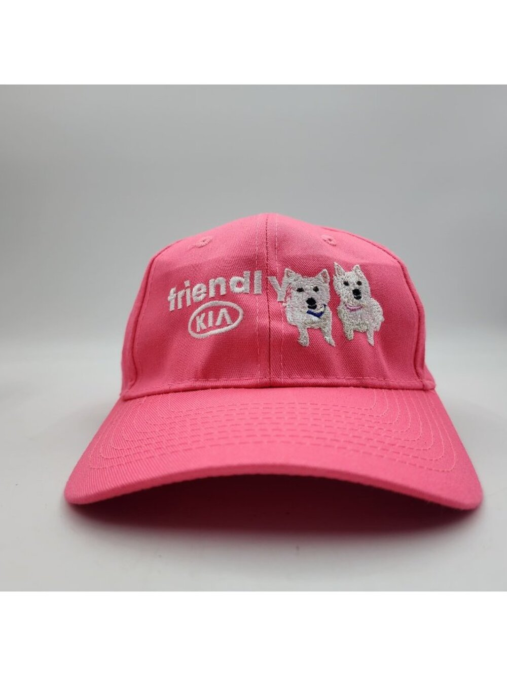 Dog Friendly Kia Car Dealership Strapback Baseball Cap Hat Adjustable Pink